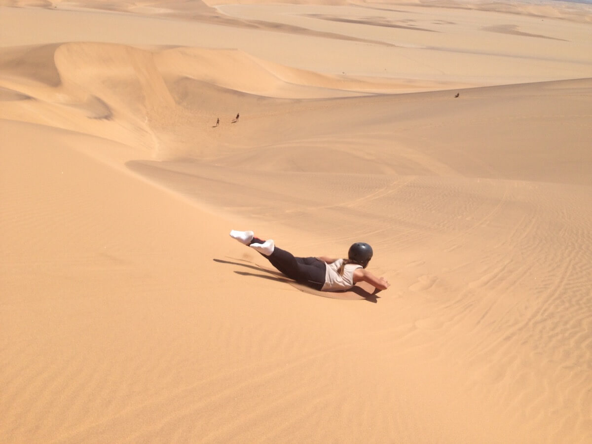 Sandboarding in Swakopmund