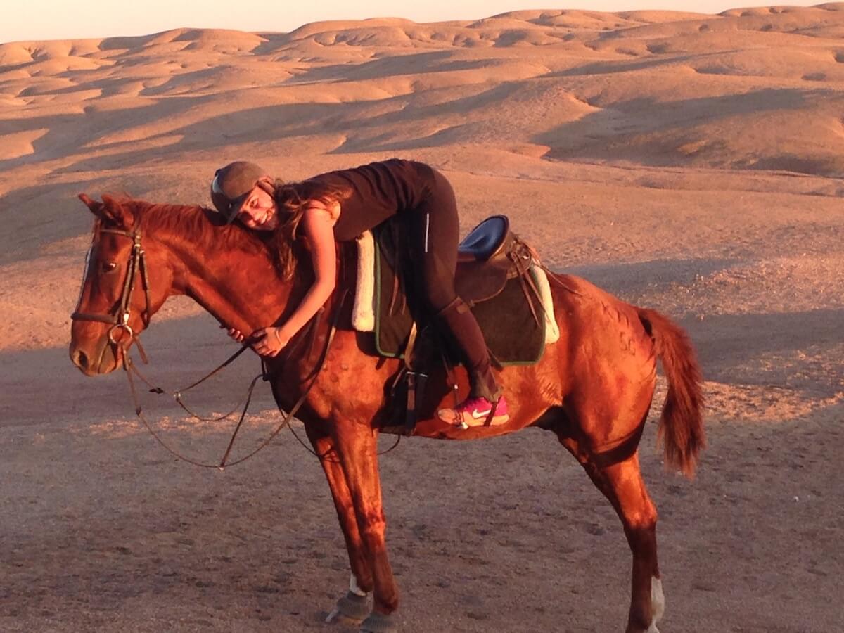 horse riding in the dunes