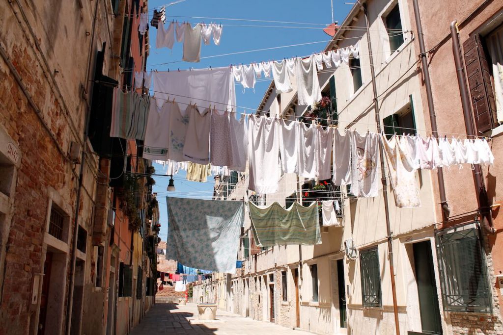Clothes hanging in Venice