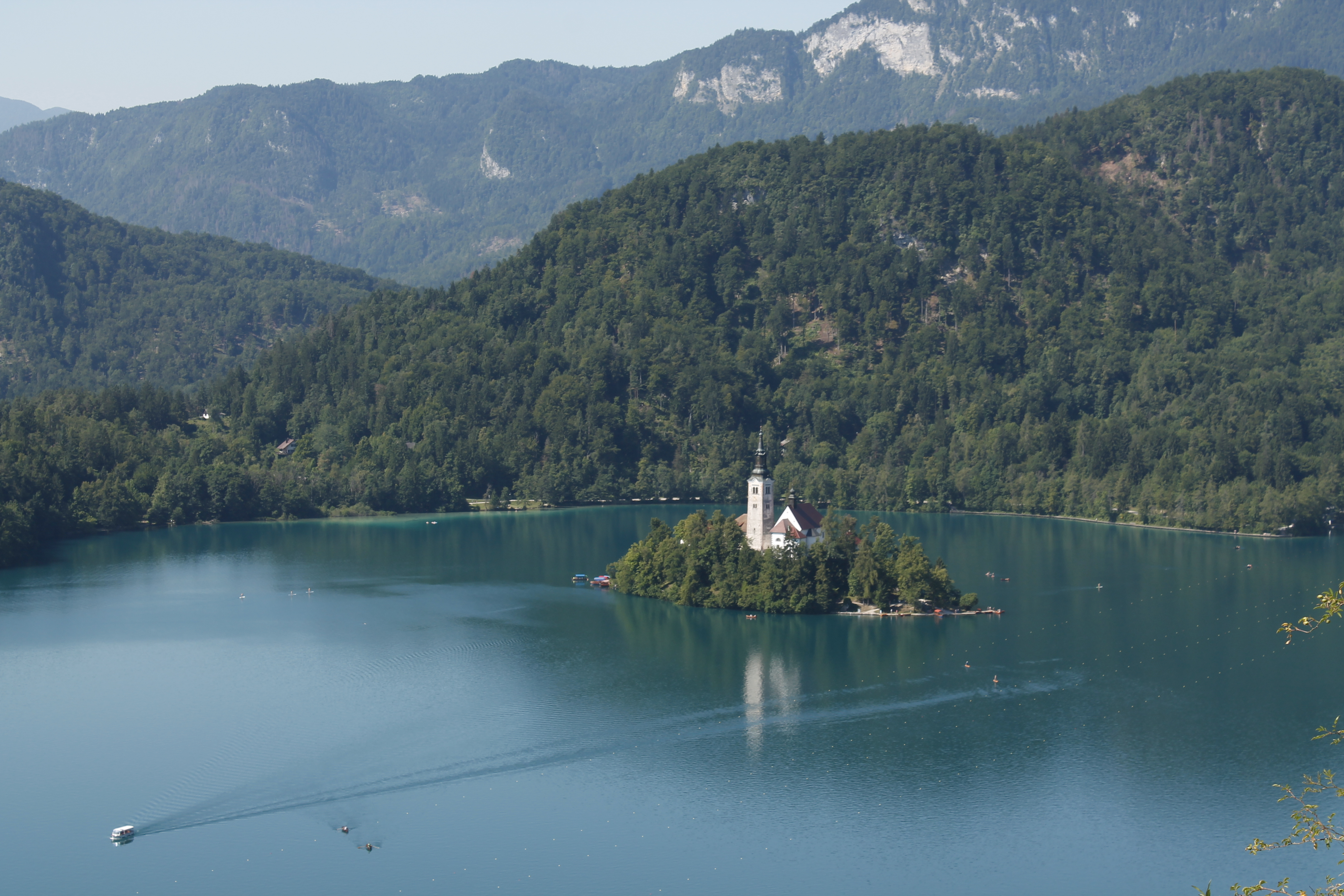 Views of the Church from Bled Castle Views of the Church from Bled Castle