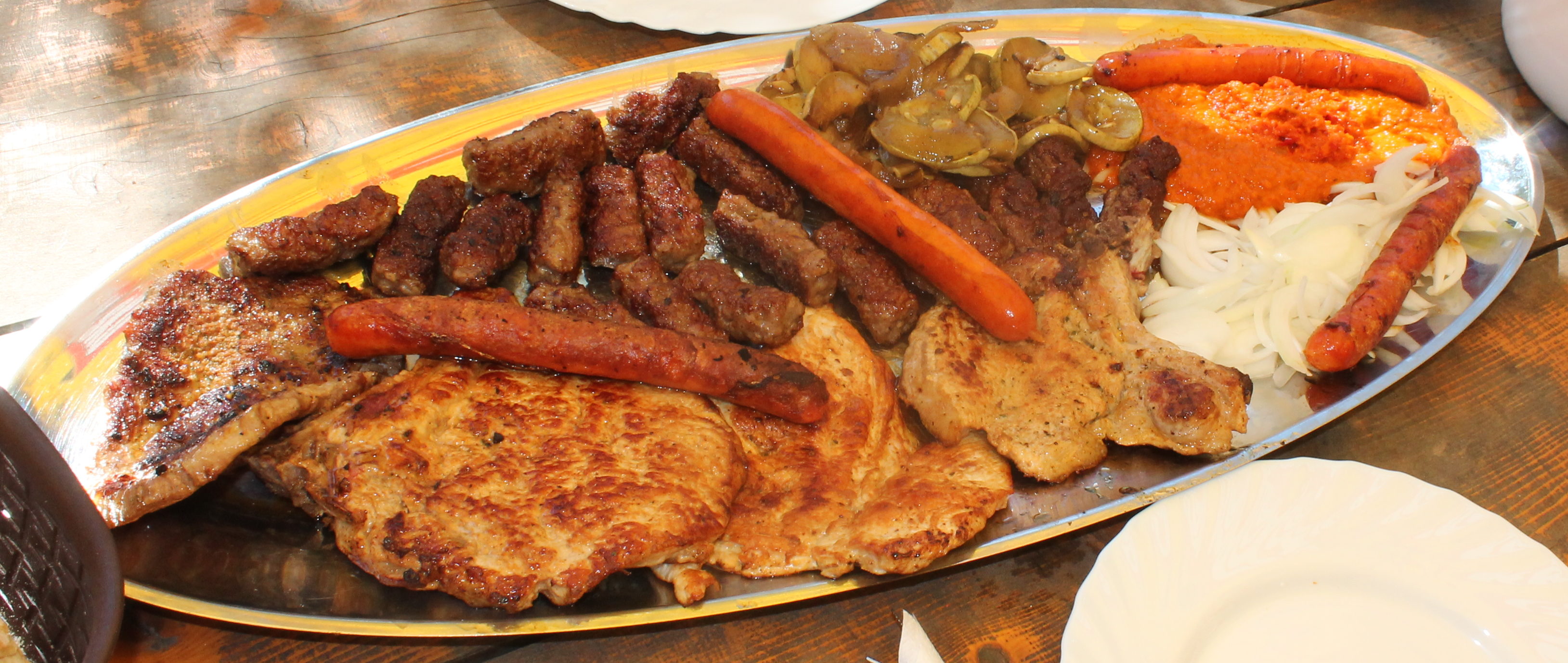 grilled meat plate with cevapi in Mostar