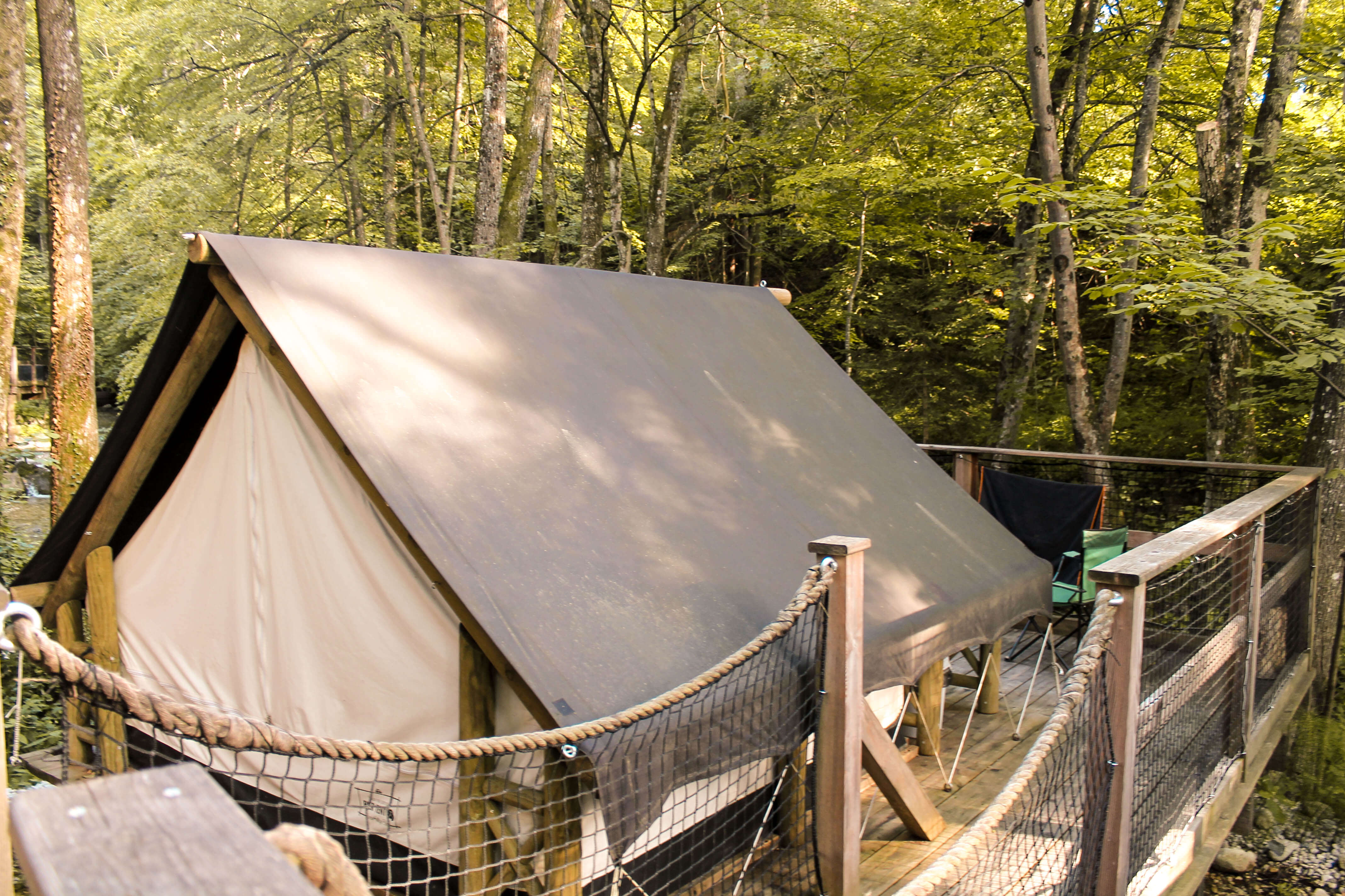 Our pier tent at Garden Village Bled