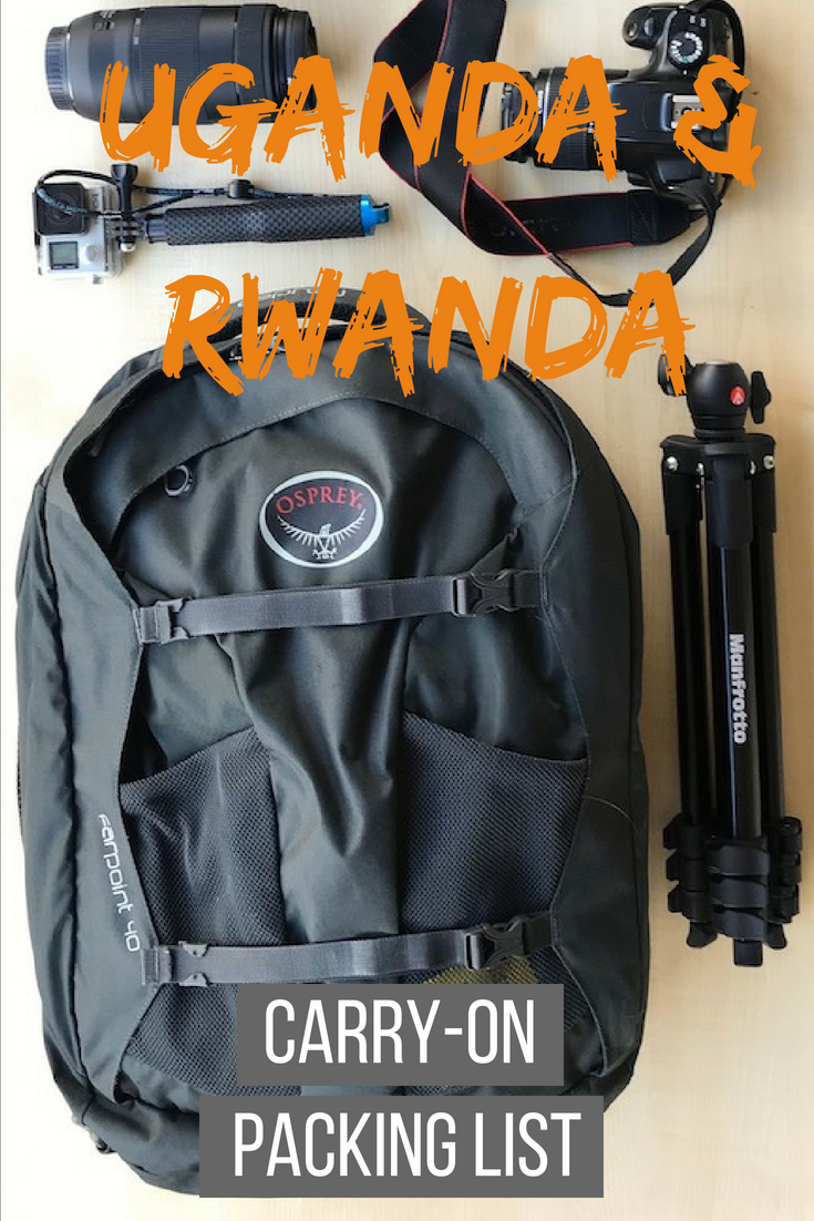 Uganda and Rwanda carry-on packing list