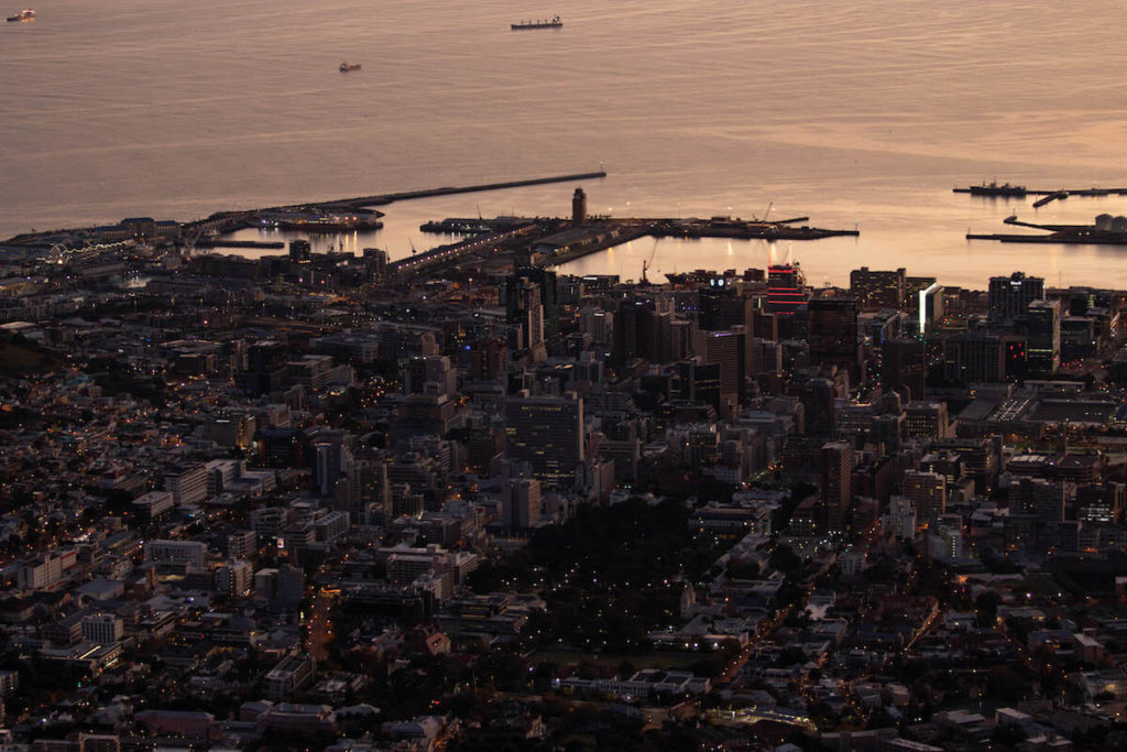 Cape Town from Cable Car at sunrise